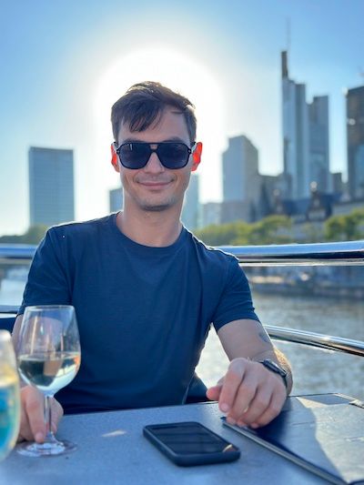 Photo of Boris on a boat.